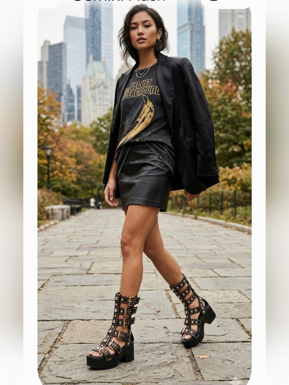 Jeffrey Campbell Nwot Black Platform Gladiator Sandals with Gold Buckles - Picture 1 of 17